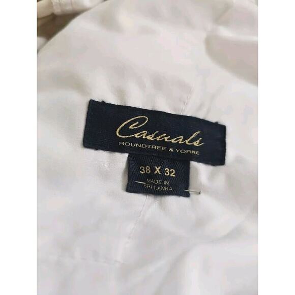 Roundtree & Yorke ~Men's 38x32~ Off-White Linen Blend Comfort Relax Casual Pants - Picture 3 of 11